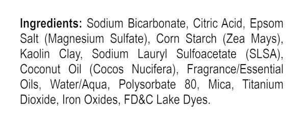 Value Terrace 1 Travel Size Bath Bomb ingredients