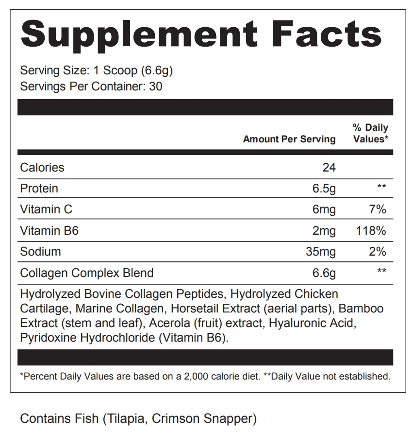 Value Terrace 4 Collagen Powder ingredients
